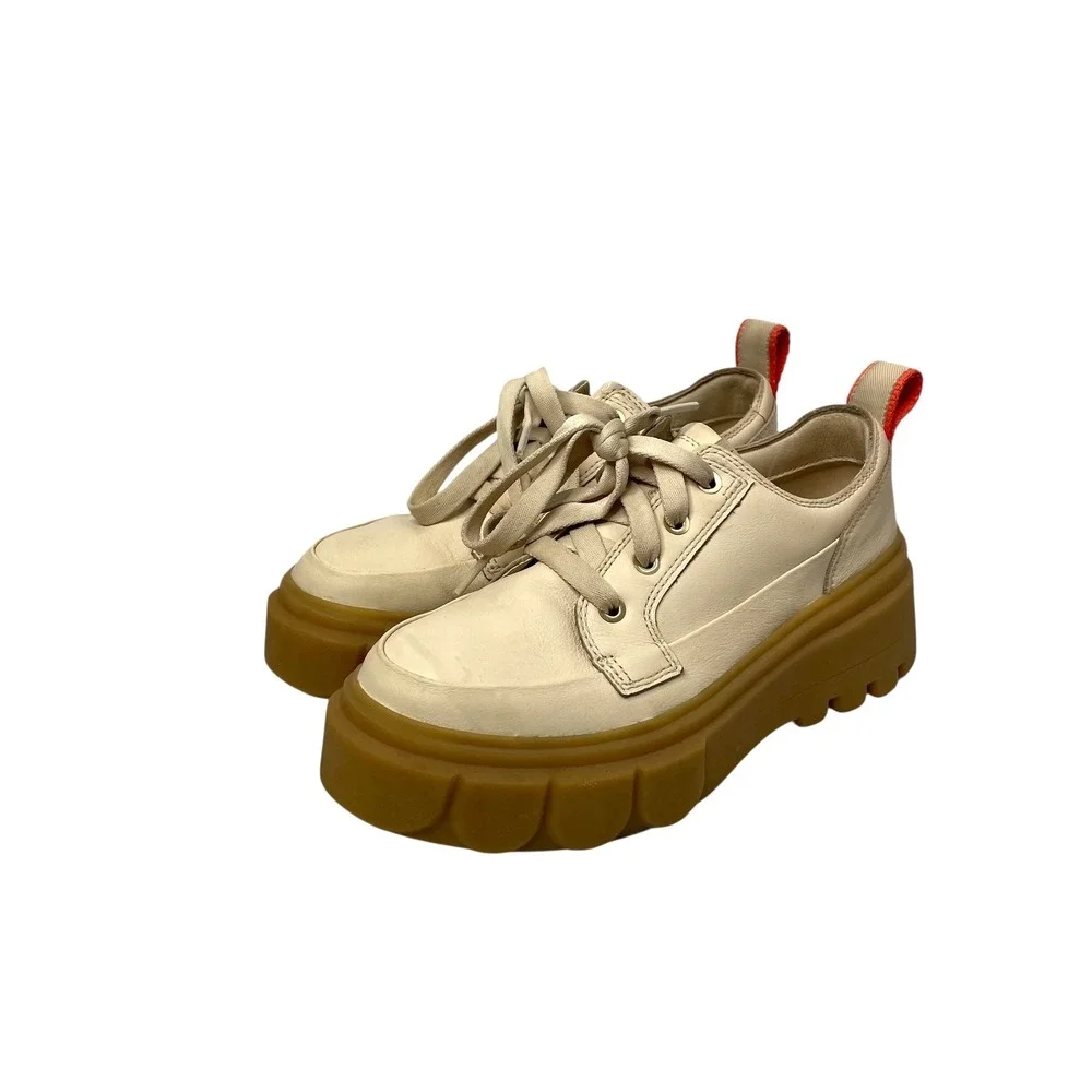 SOREL Caribou X Waterproof leather platform Sneakers‎ size 7 cream